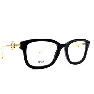 NEW FENDI FF0418 BLACK GOLD AUTHENTIC EYEGLASSES